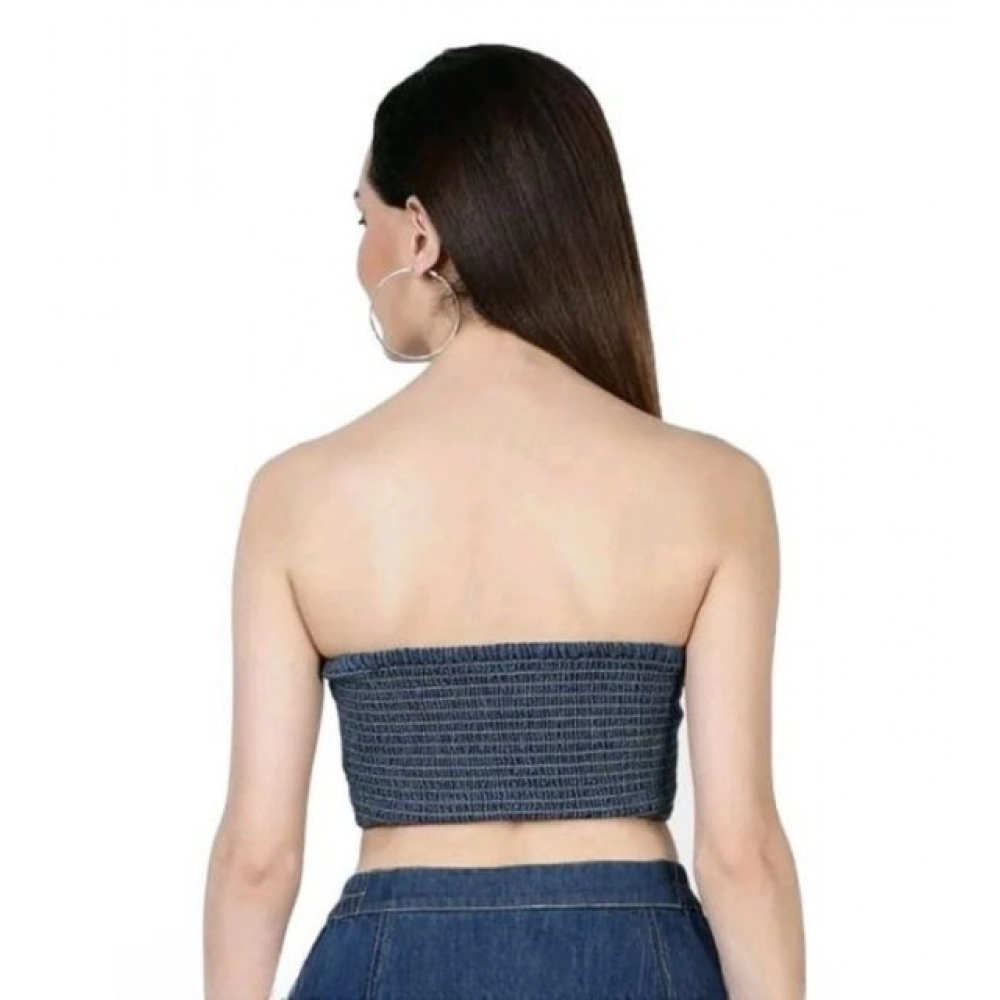 Generic Women's Casual Denim Sleeveless Bluster Top (Blue) - Image 4