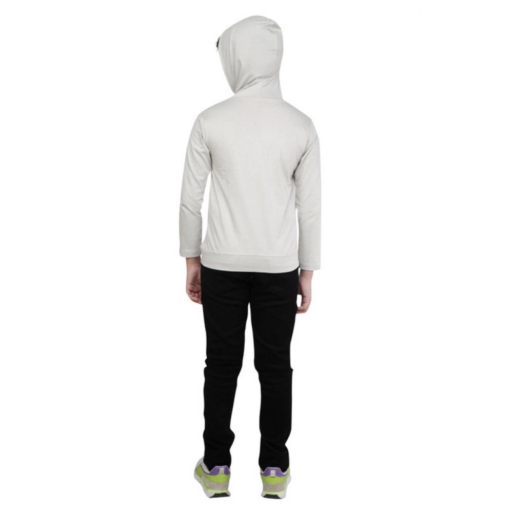 Generic Boy's Cotton Printeded Hooded Neck Hoodies (Grey ) - Image 2